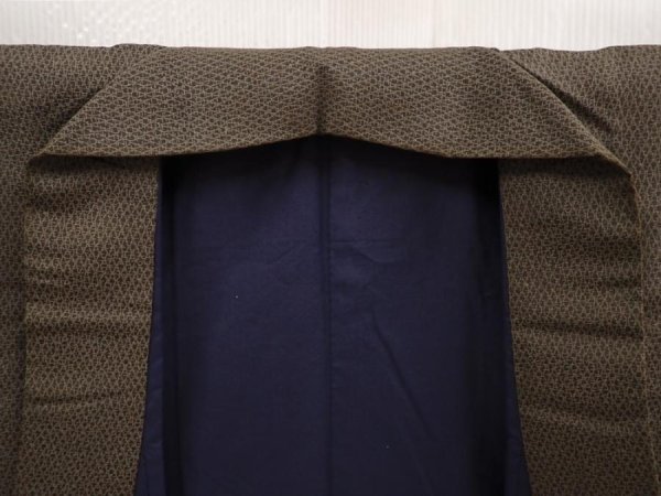 Photo5: 6930T12z690 Vintage Japanese Kimono Silk Men's   Olive-Brown (5)
