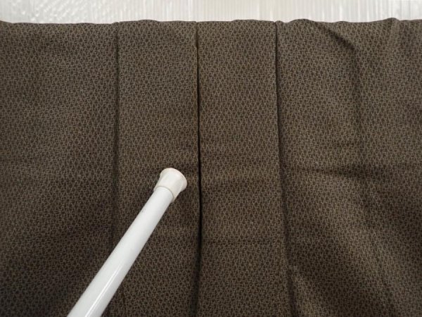 Photo6: 6930T12z690 Vintage Japanese Kimono Silk Men's   Olive-Brown (6)