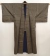 Photo7: 6930T12z690 Vintage Japanese Kimono Silk Men's   Olive-Brown (7)
