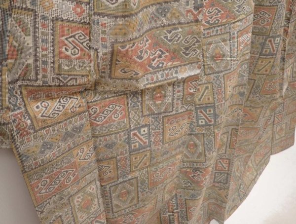 Photo3: 6930T14z800 Vintage Japanese Kimono Silk TSUMUGI  Champagne (3)