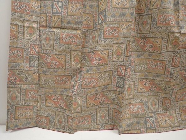 Photo4: 6930T14z800 Vintage Japanese Kimono Silk TSUMUGI  Champagne (4)