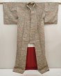 Photo8: 6930T14z800 Vintage Japanese Kimono Silk TSUMUGI  Champagne (8)