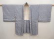 Photo5: 6930T01z440 Vintage Japanese Kimono Silk SHIBORI HAORI Plain Dull light blue (5)