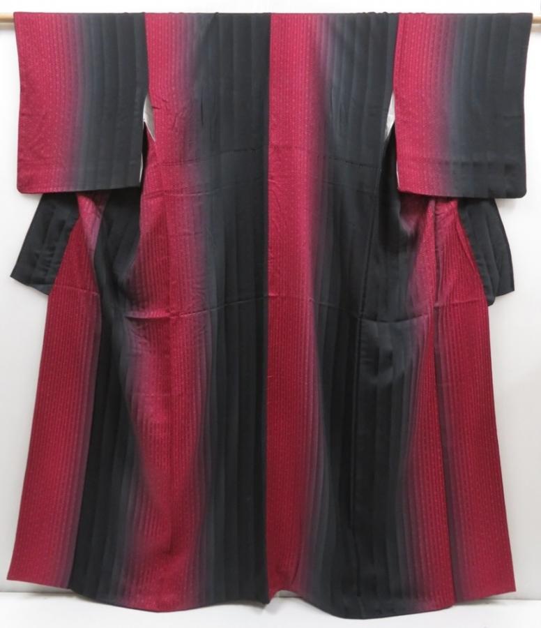 5217T12z930  Japanese Kimono Silk KOMON Hemp Wine red