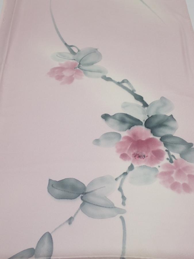 2Q02z60  Japanese Kimono Silk  FABRIC Flower [object Object] 45.3x14.8