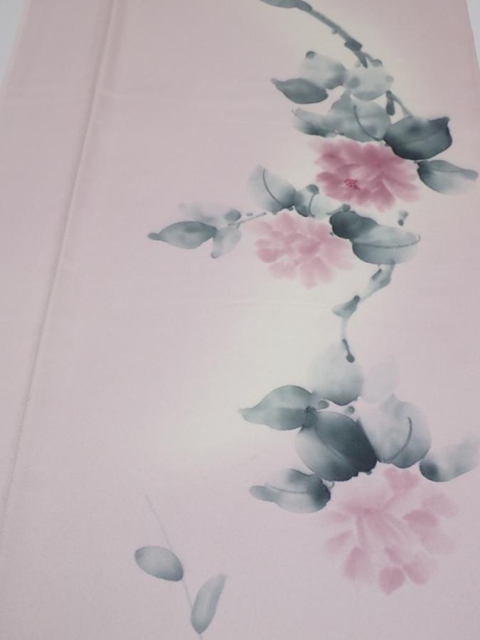 2Q04z80  Japanese Kimono Silk  FABRIC Flower [object Object] 61.4x14.8