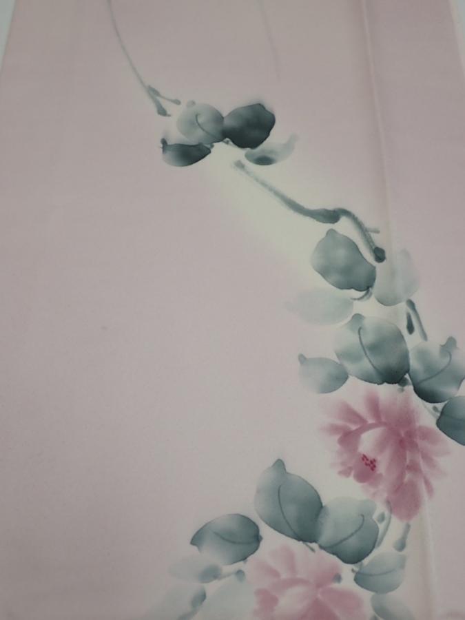 2Q06z80  Japanese Kimono Silk  FABRIC Flower [object Object] 65.4x14.8