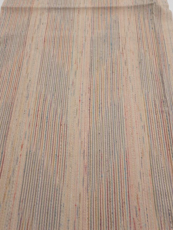 1Q01z60  Japanese Kimono Silk  FABRIC Stripes Light brown 42.9x15.0