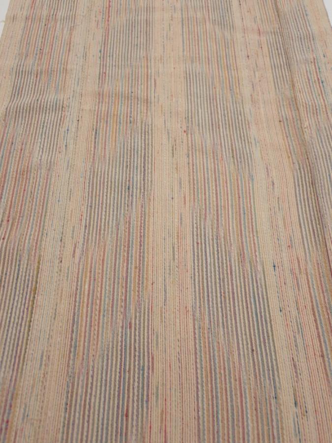 1Q03z100  Japanese Kimono Silk  FABRIC Stripes Light brown 70.1x15.0