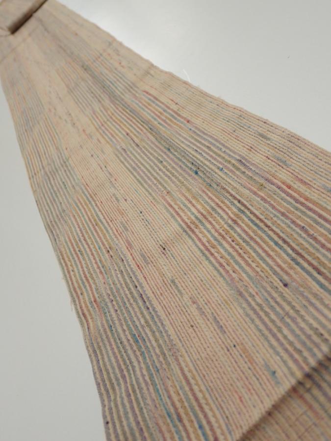 1Q09z60  Japanese Kimono Silk  FABRIC Stripes Light brown 84.6x6.9
