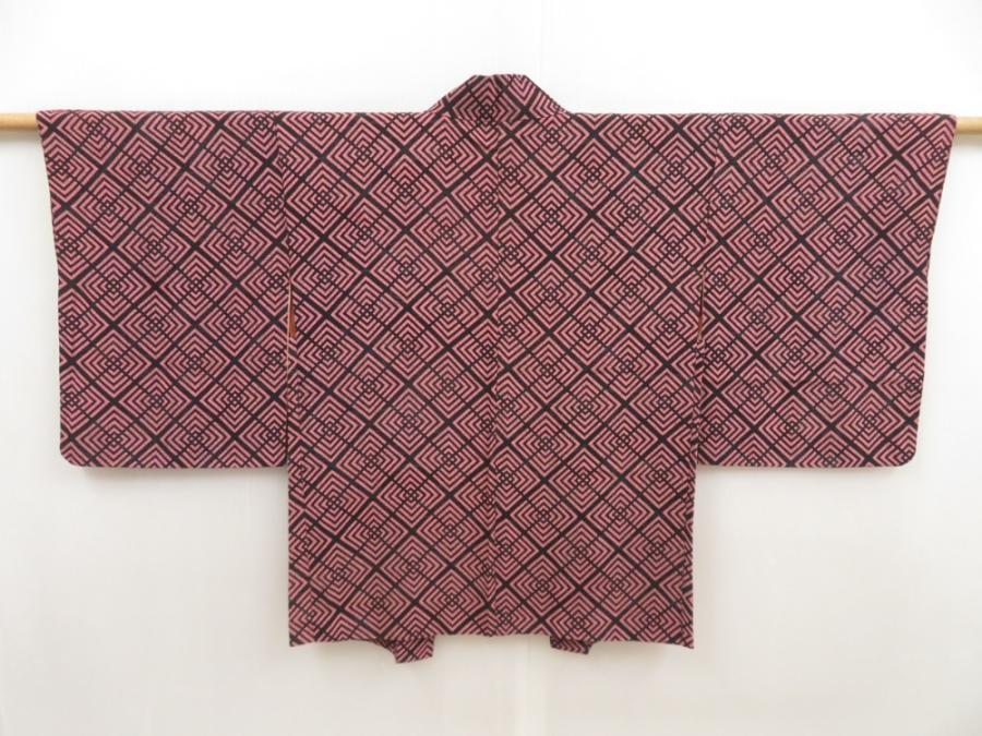 5810T06z440 Vintage Japanese Kimono Silk HAORI  Pink