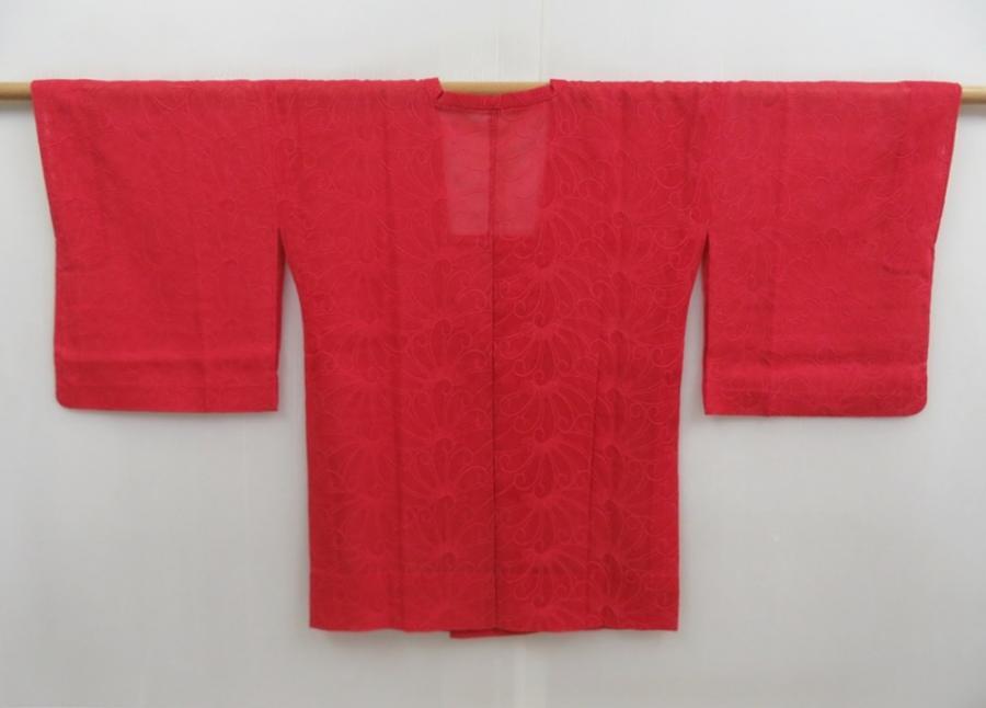 5816T02z300 Vintage Japanese Kimono Silk See through HAORI COAT  Red-Pink